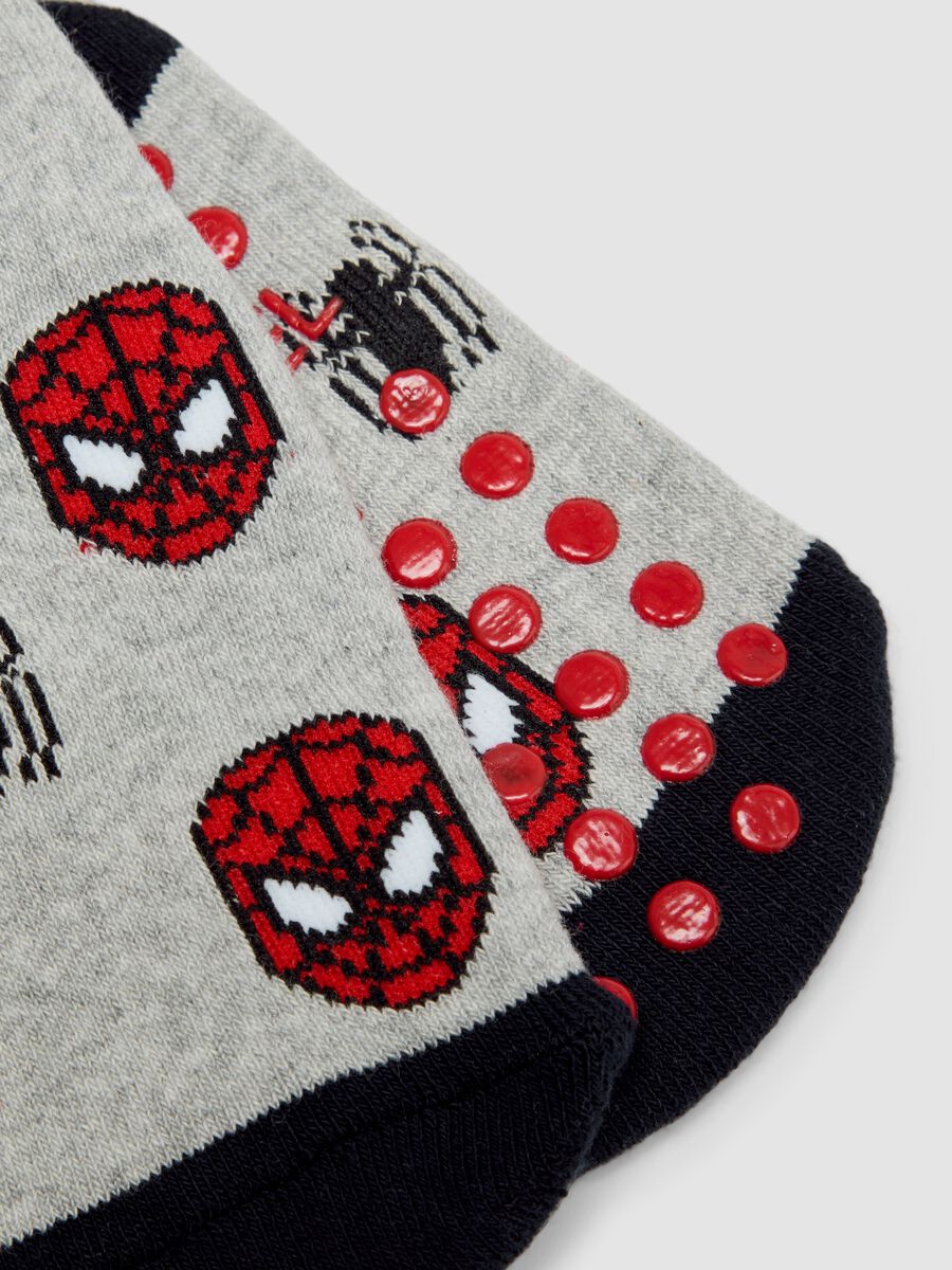 2-pack organic stretch cotton anti-slip socks with MARVEL Spider-Man theme_1