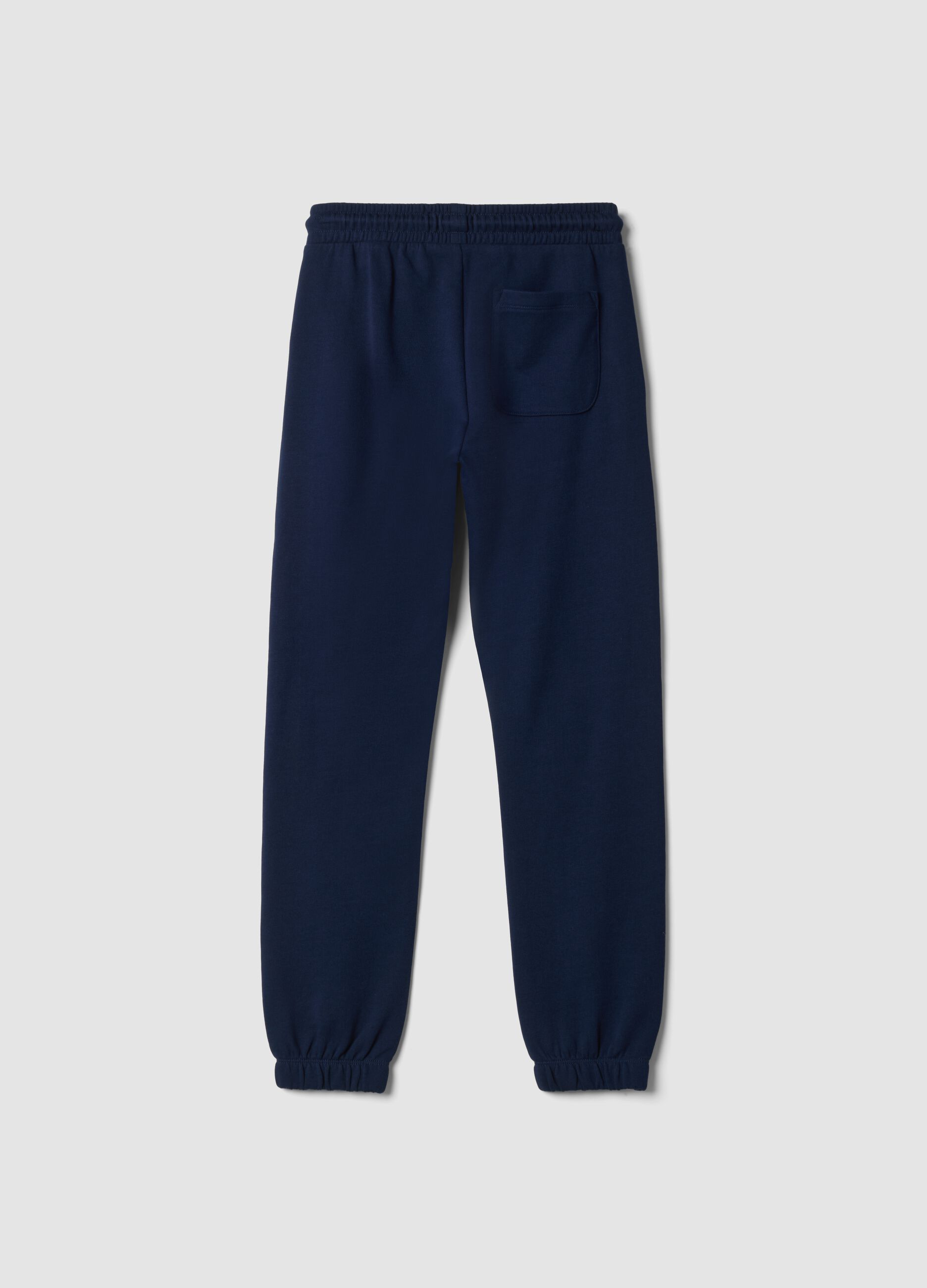 Blue pure cotton joggers with print