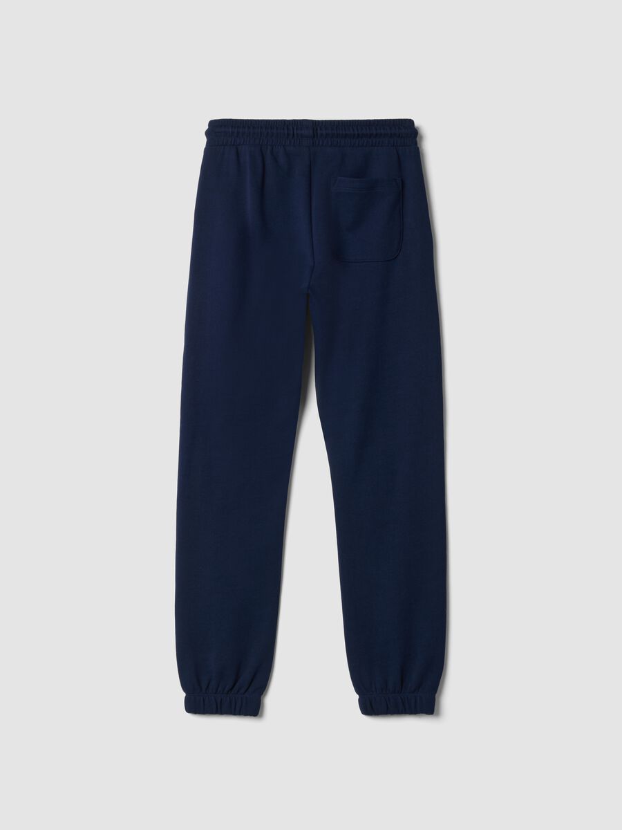 Blue pure cotton joggers with print_2