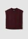 Gilet rosso girocollo in misto lana over fit_0