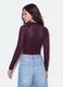Purple perforated stretch T-shirt with raised collar_2