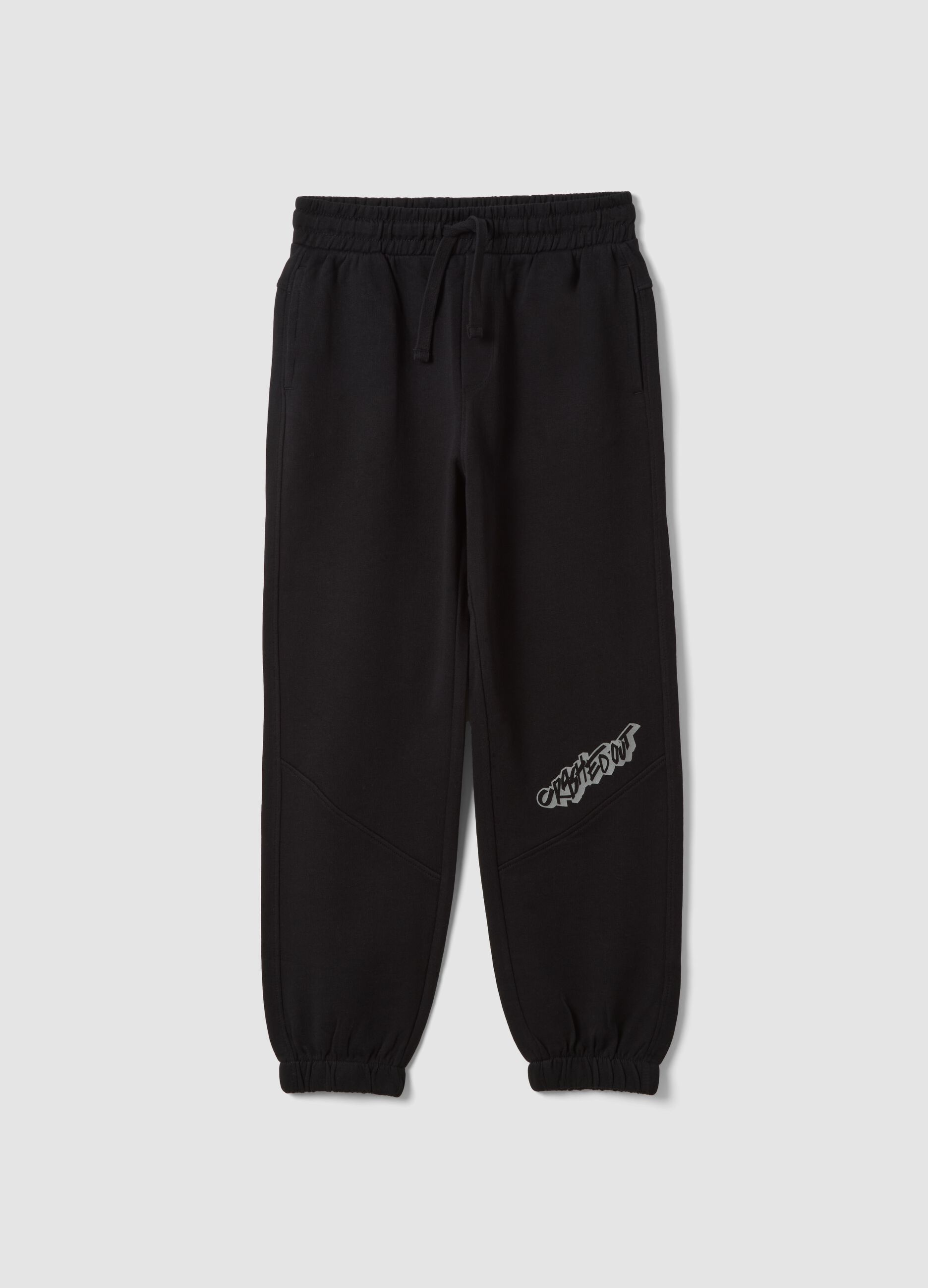 Pantaloni jogger neri in puro cotone