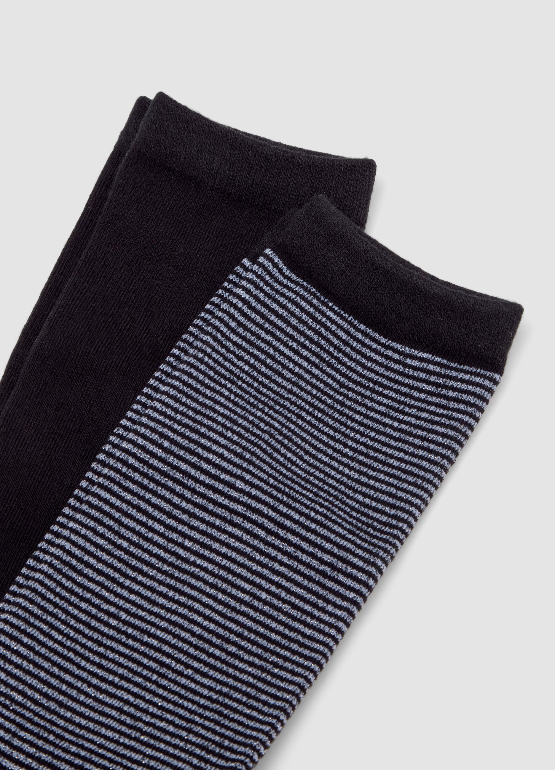 Three-pack of multicolour long socks in organic stretch cotton