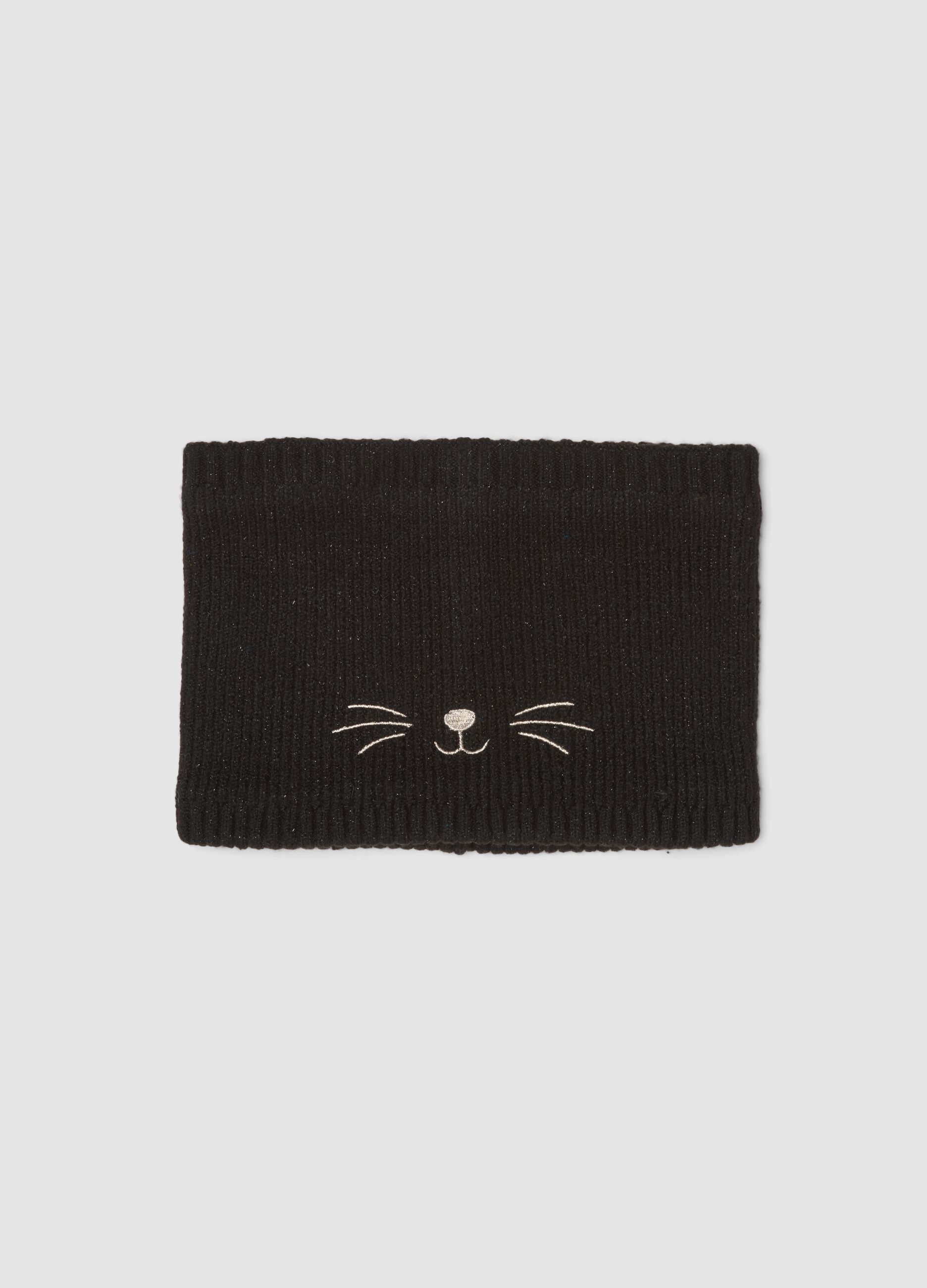 Black ribbed stretch scarf