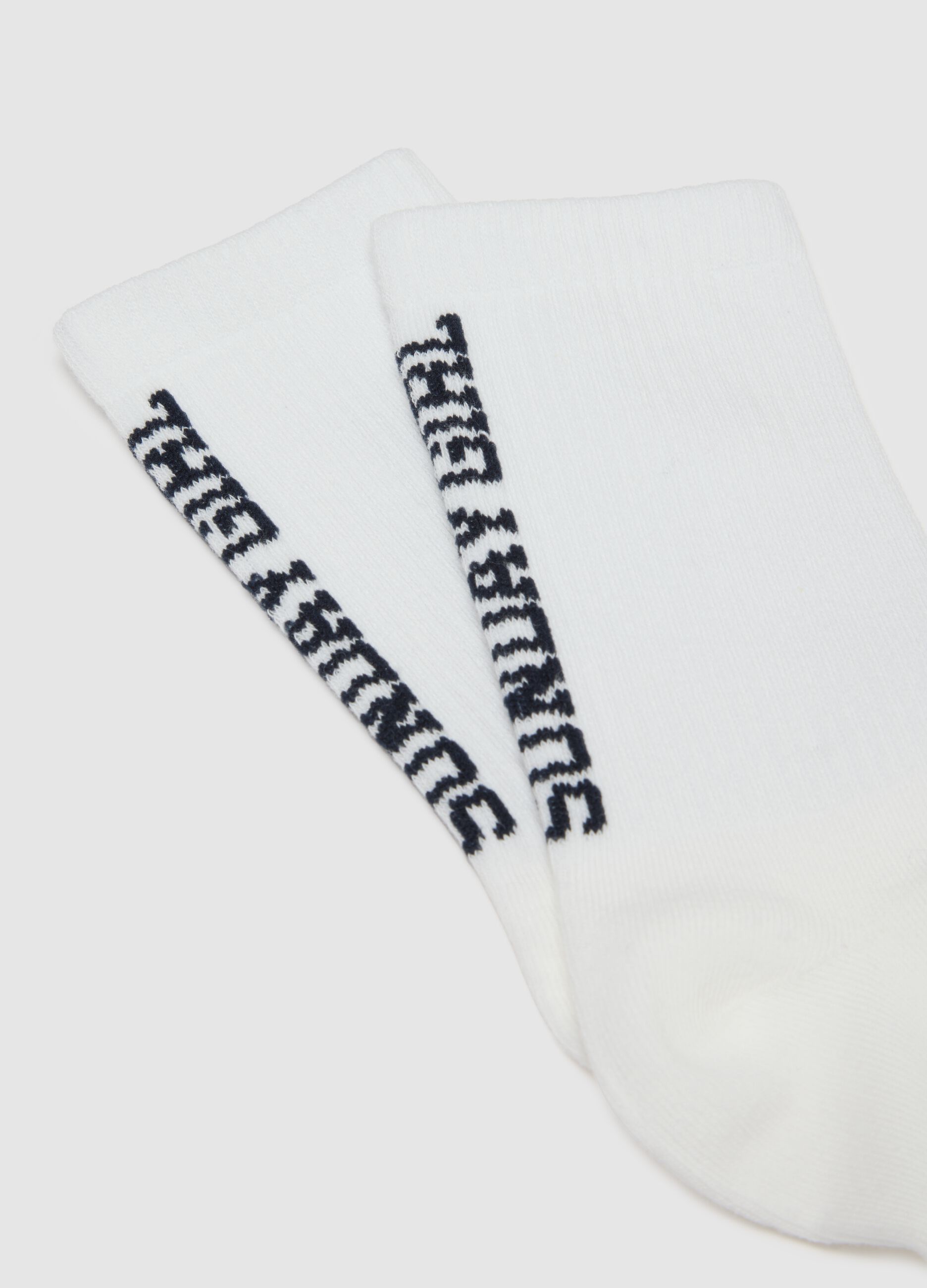 Multicolour cotton blend regular fit girl socks tripack
