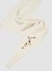 White stretch-fabric scarf with floral embroidery_1