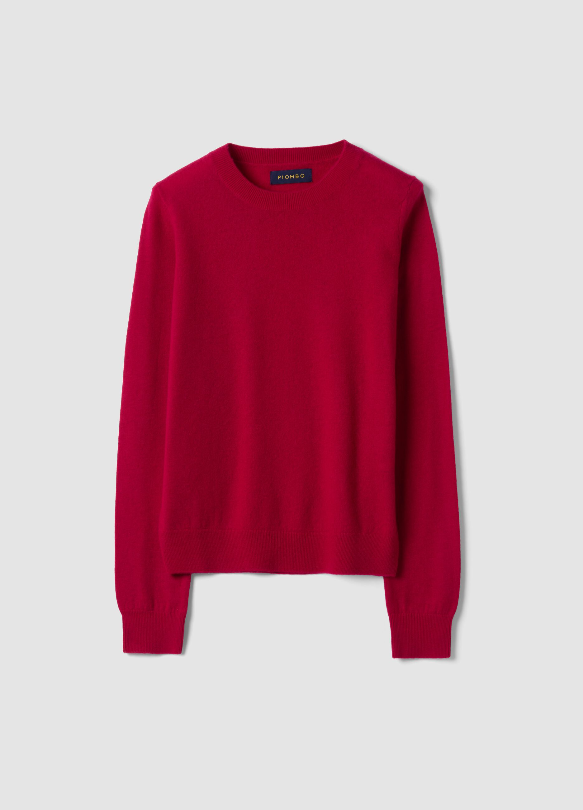 Maglia rossa in pura lana a girocollo