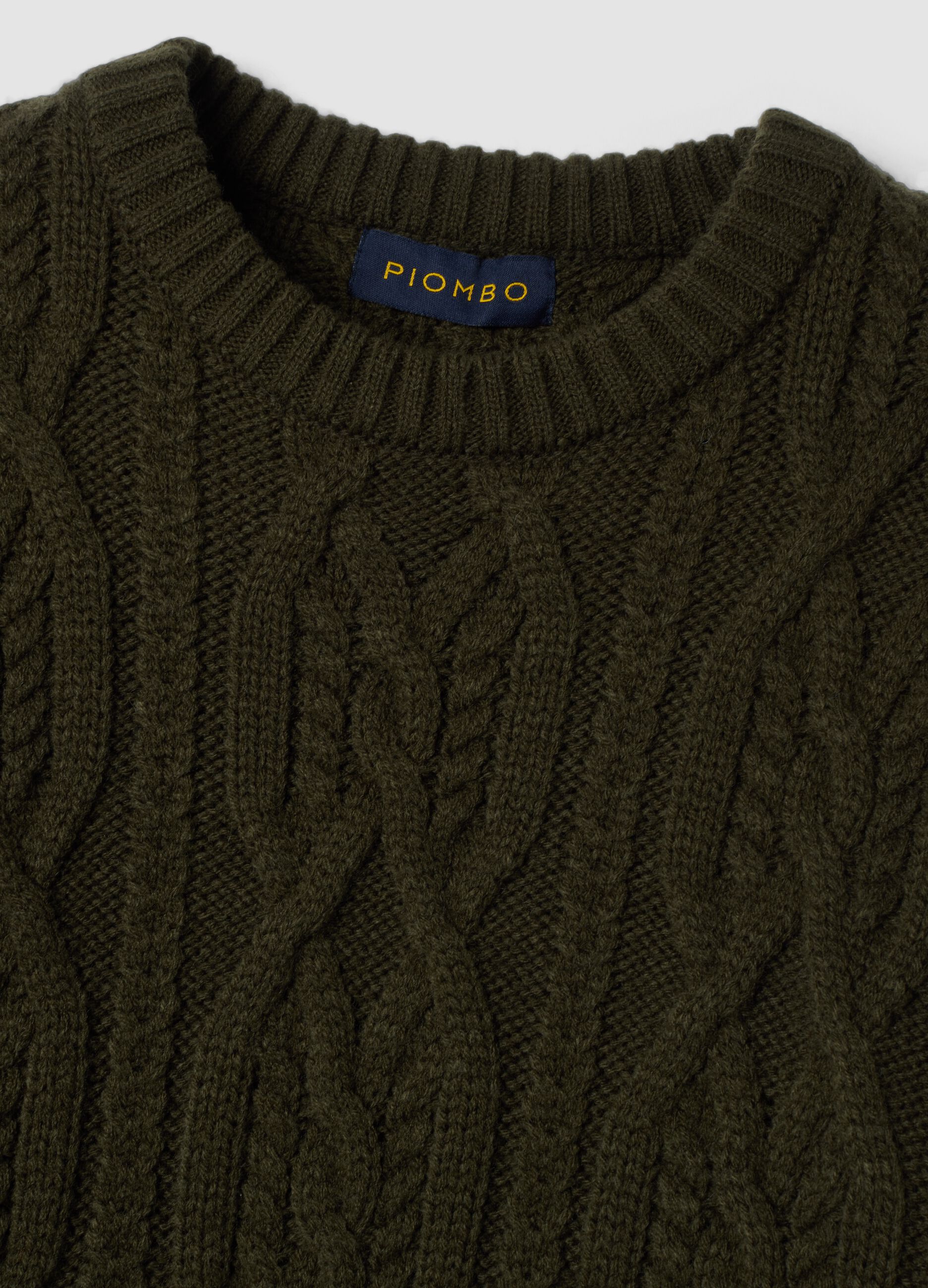Green regular-fit jacquard wool-blend jumper