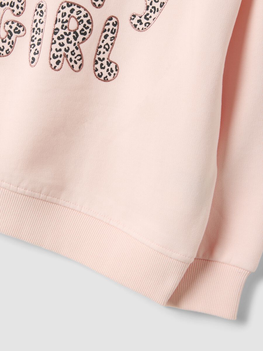 Pink pure cotton crew-neck sweatshirt_3