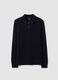 Blue long-sleeve organic cotton piqu&eacute; polo shirt, regular fit_4