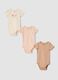 Tripack di body rosa in puro cotone organico con girocollo_0
