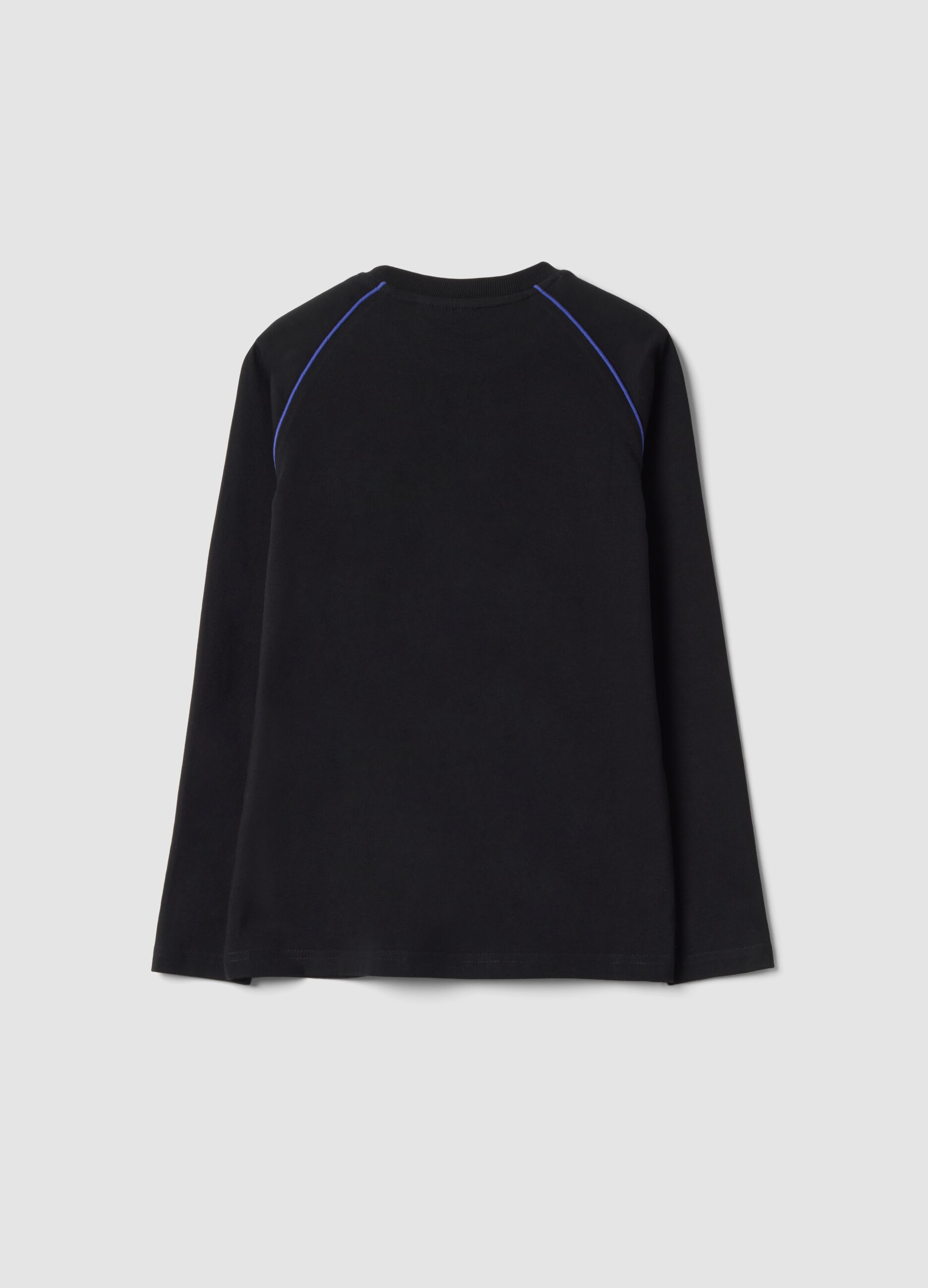 Black pure cotton PlayStation-themed T-shirt, relaxed fit