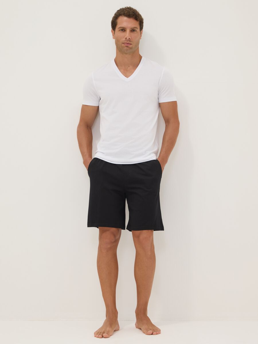 Black organic cotton pyjama shorts_0