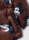 Brown padded jacket with hood and Mickey & Friends print_3
