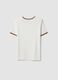 White stretch viscose crew-neck T-shirt with contrast trims_6