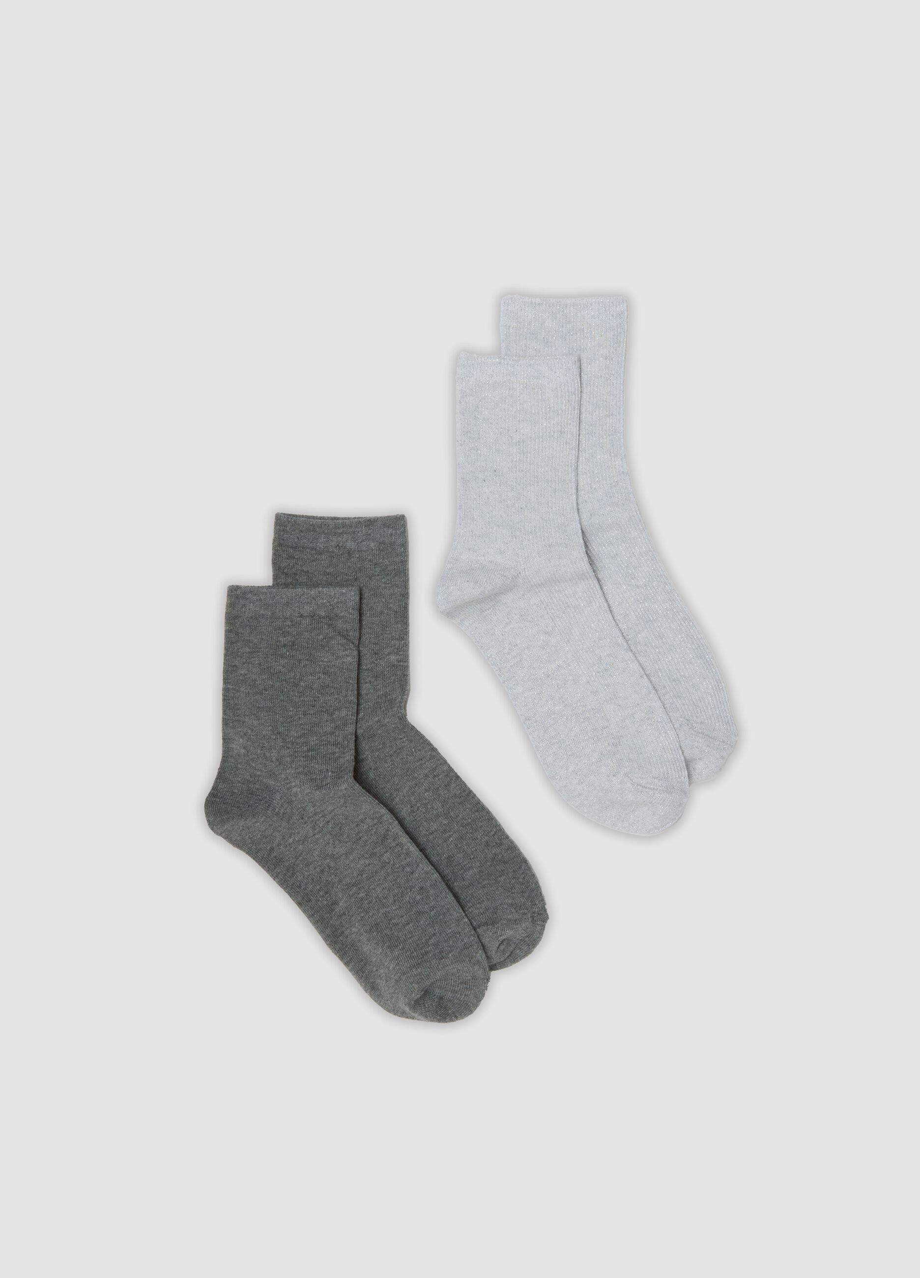 Two-pack of multicolour socks in stretch organic cotton