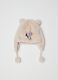 Cappello bianco con paraorecchie e pon pon_0