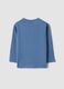 Blue organic cotton T-shirt with teddy bear print_1