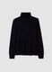 Navy blue merino wool roll-neck jumper, regular fit_4