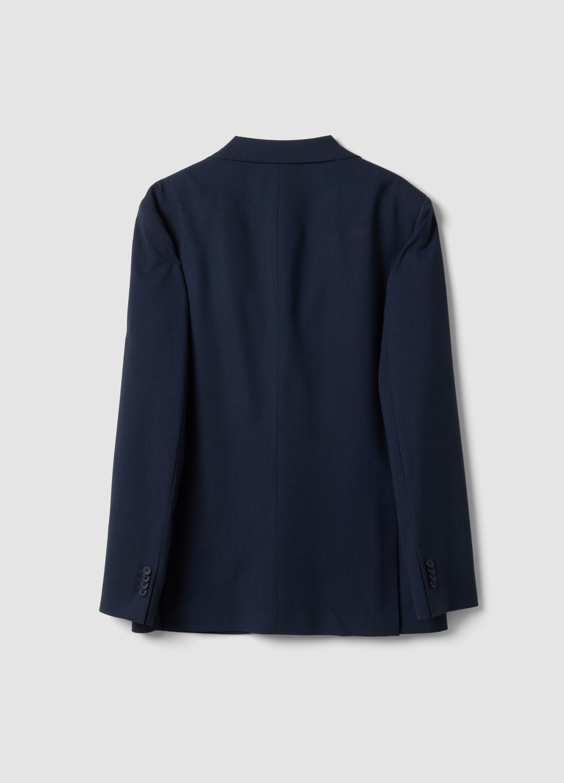 Blue lined stretch-viscose blazer