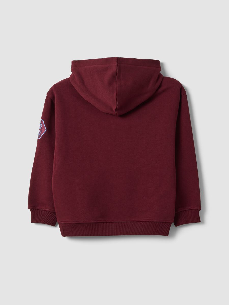 Purple cotton-blend hoodie with crew neck_1