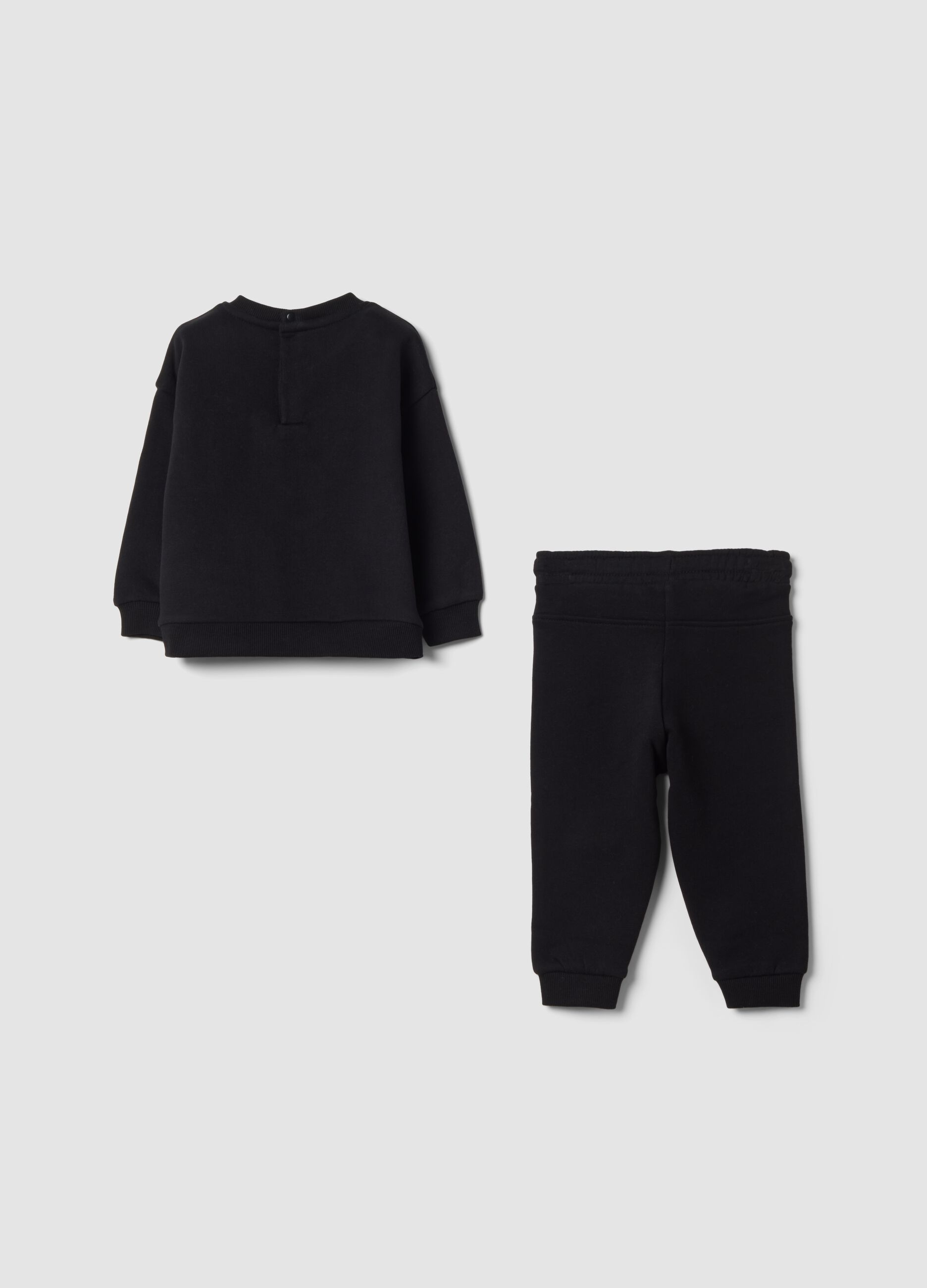 Black Batman-themed oversized jogging set in 100% organic cotton