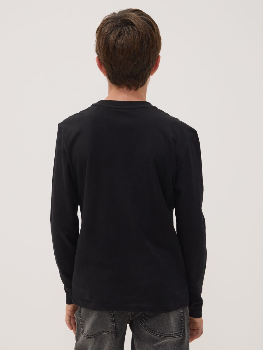 Black pure organic cotton crew-neck T-shirt_2