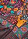 Brown pure viscose scarf with printed design_1