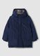 Navy blue padded hooded jacket_0