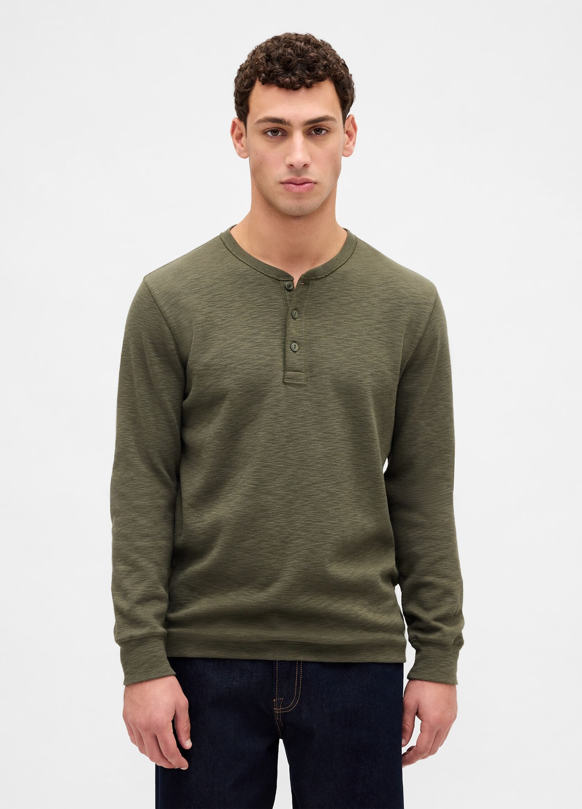 Green Long Sleeve Cotton T-shirt