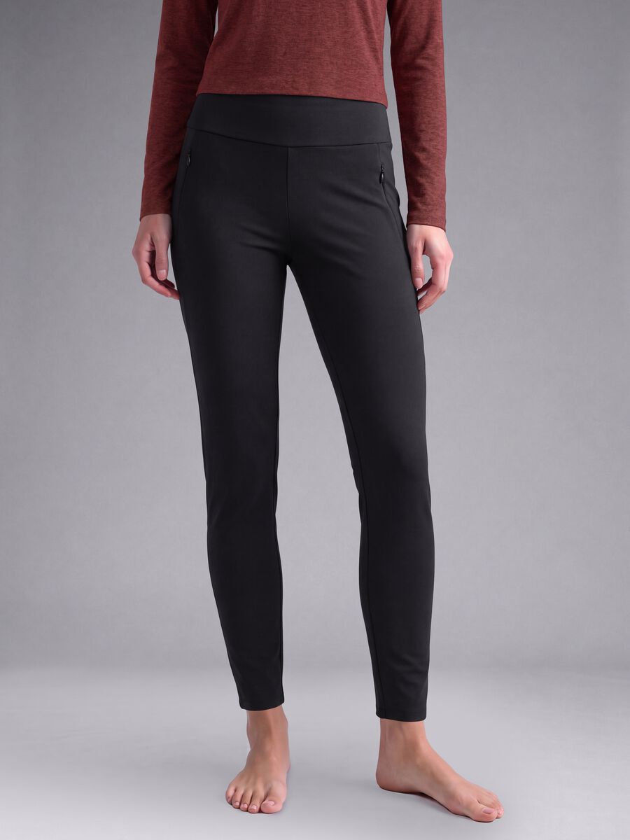 Black stretch leggings with zip pockets ALTAVIA STUDIO_1