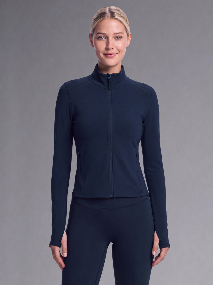 Blue fitted full-zip in stretch fabric ALTAVIA STUDIO_0