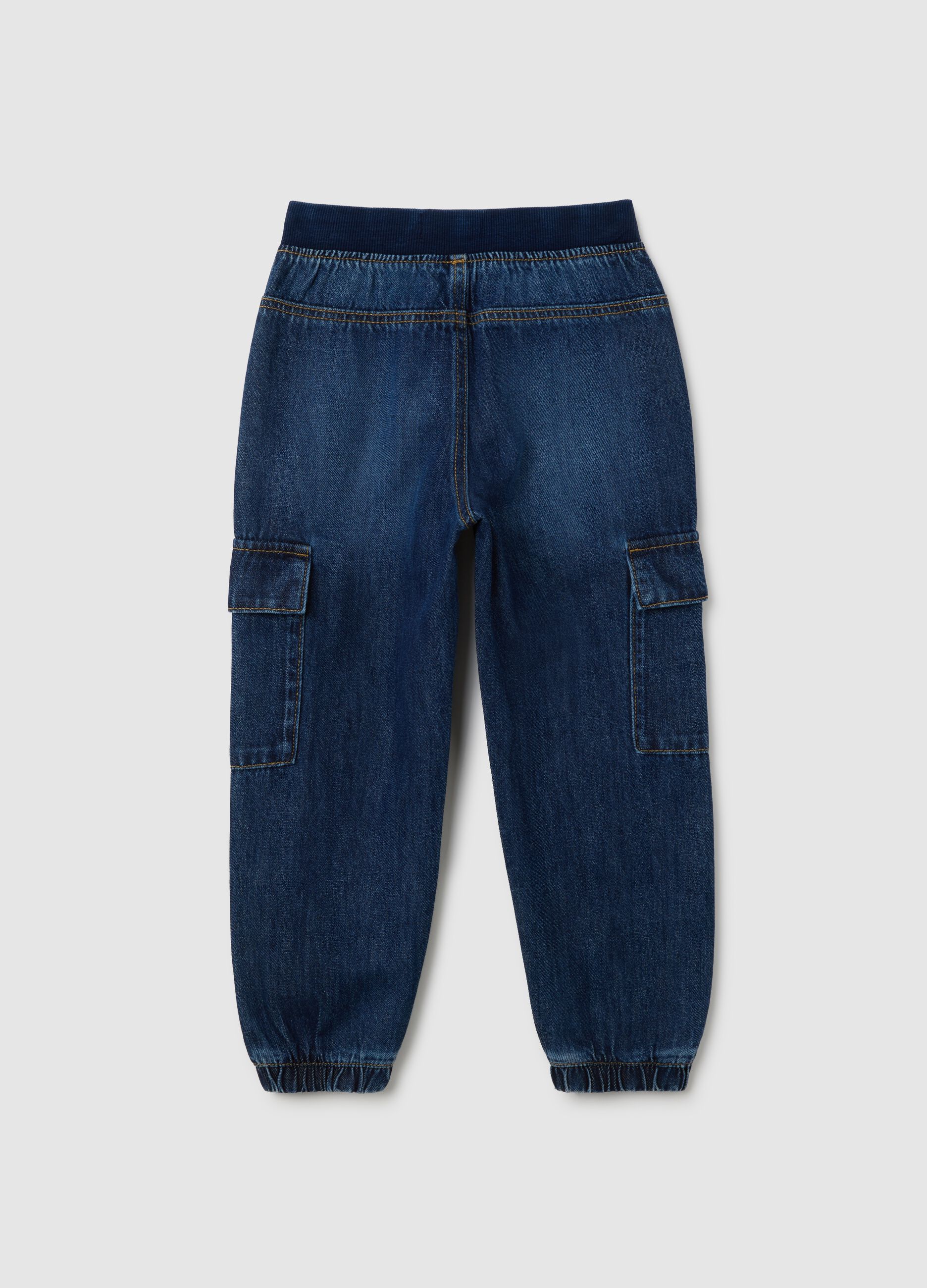 Kids' Blue Cotton Blend Trousers