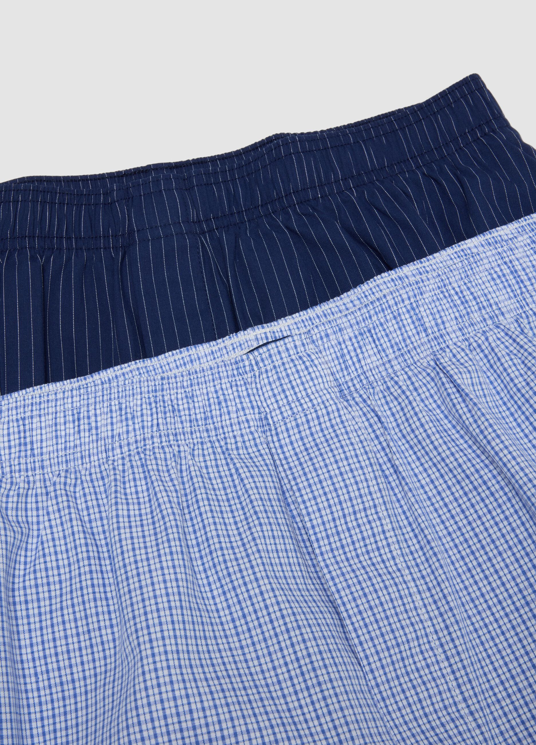 2-pack blue and light blue boxer shorts in pure organic cotton