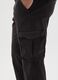 Black Stretch Cotton Slim Fit Cargo Trousers_3