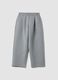 Pantaloni grigio melange in viscosa elasticizzata over fit_0
