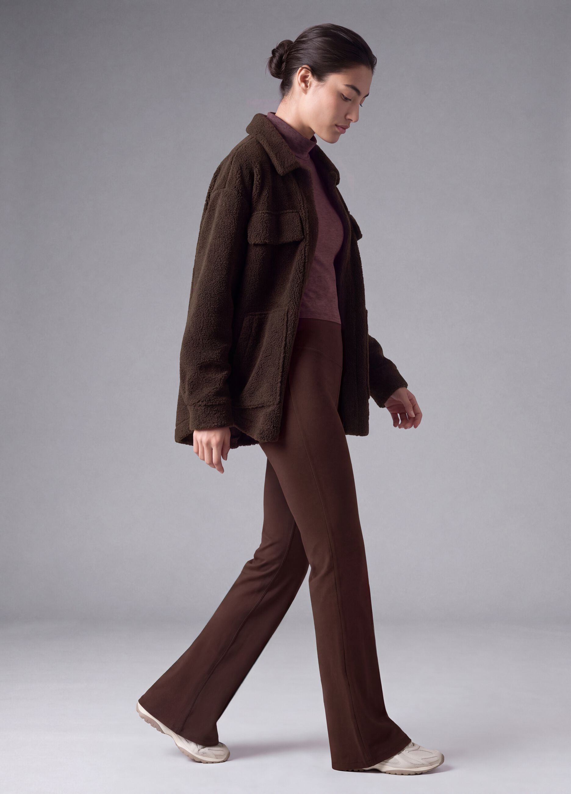 Brown flared leggings in breathable stretch fabric ALTAVIA STUDIO