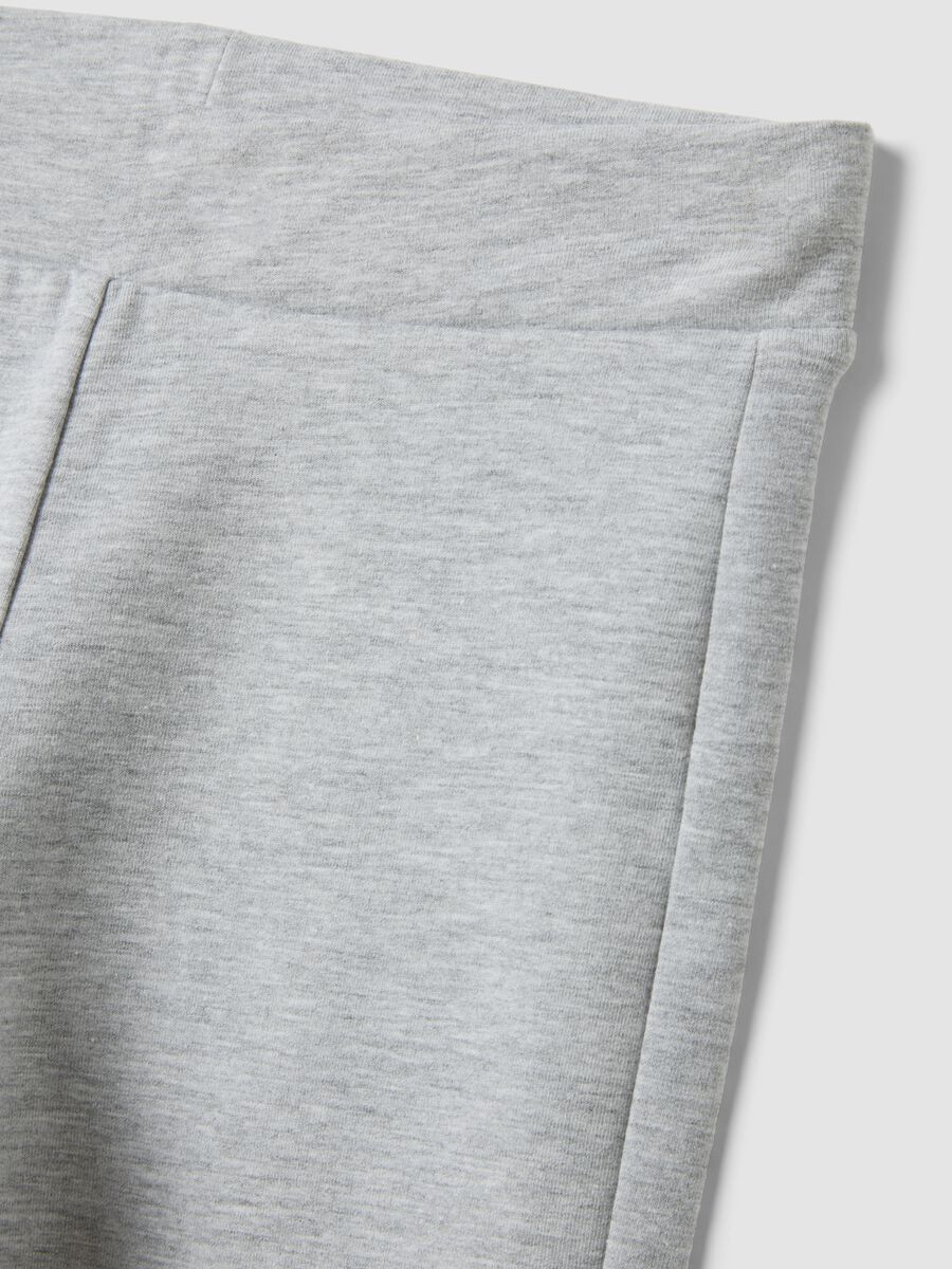 Grey flared leggings in stretch cotton_2