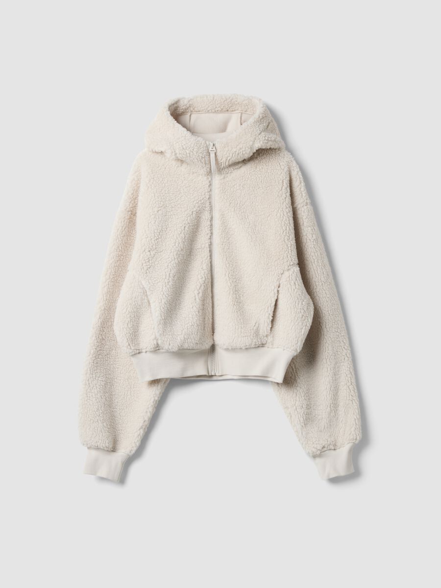 Full-zip bianca con cappuccio effetto teddy ALTAVIA STUDIO_4