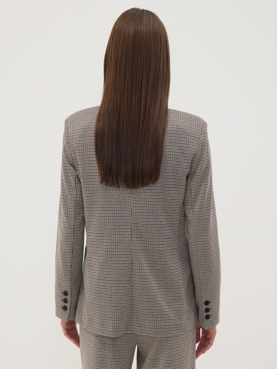 Blazer beige in viscosa elasticizzata a fantasia_3