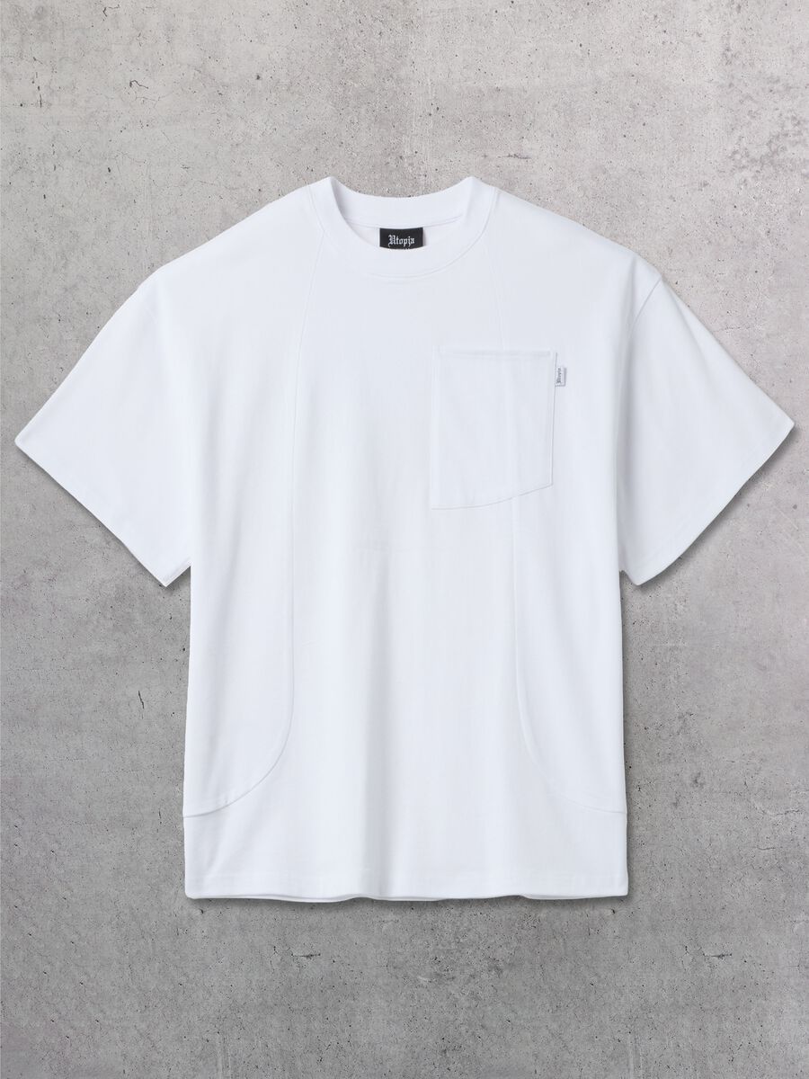 White Graphic Pocket T-shirt_4