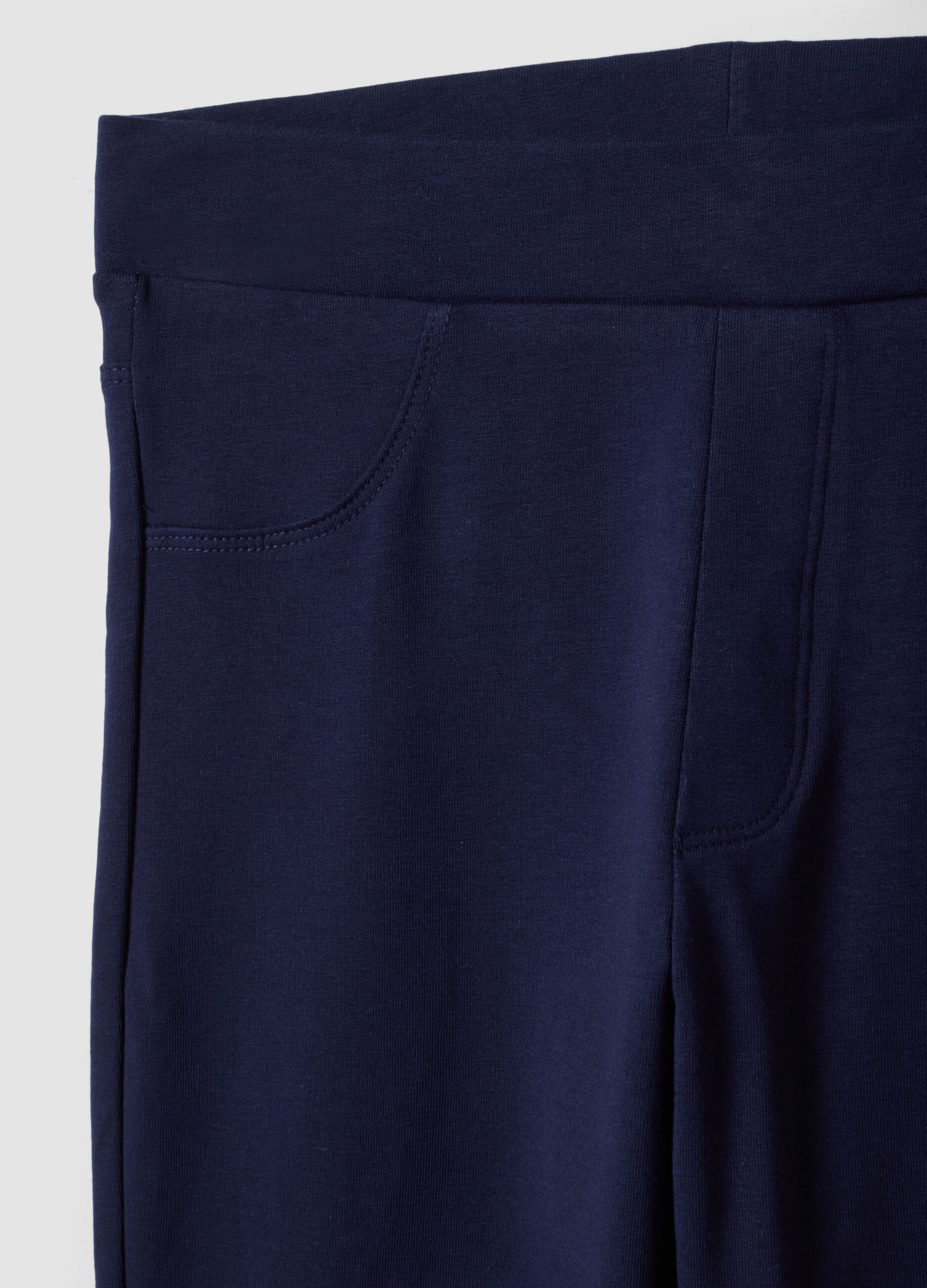 Girls&rsquo; blue organic stretch-cotton slim-fit trousers