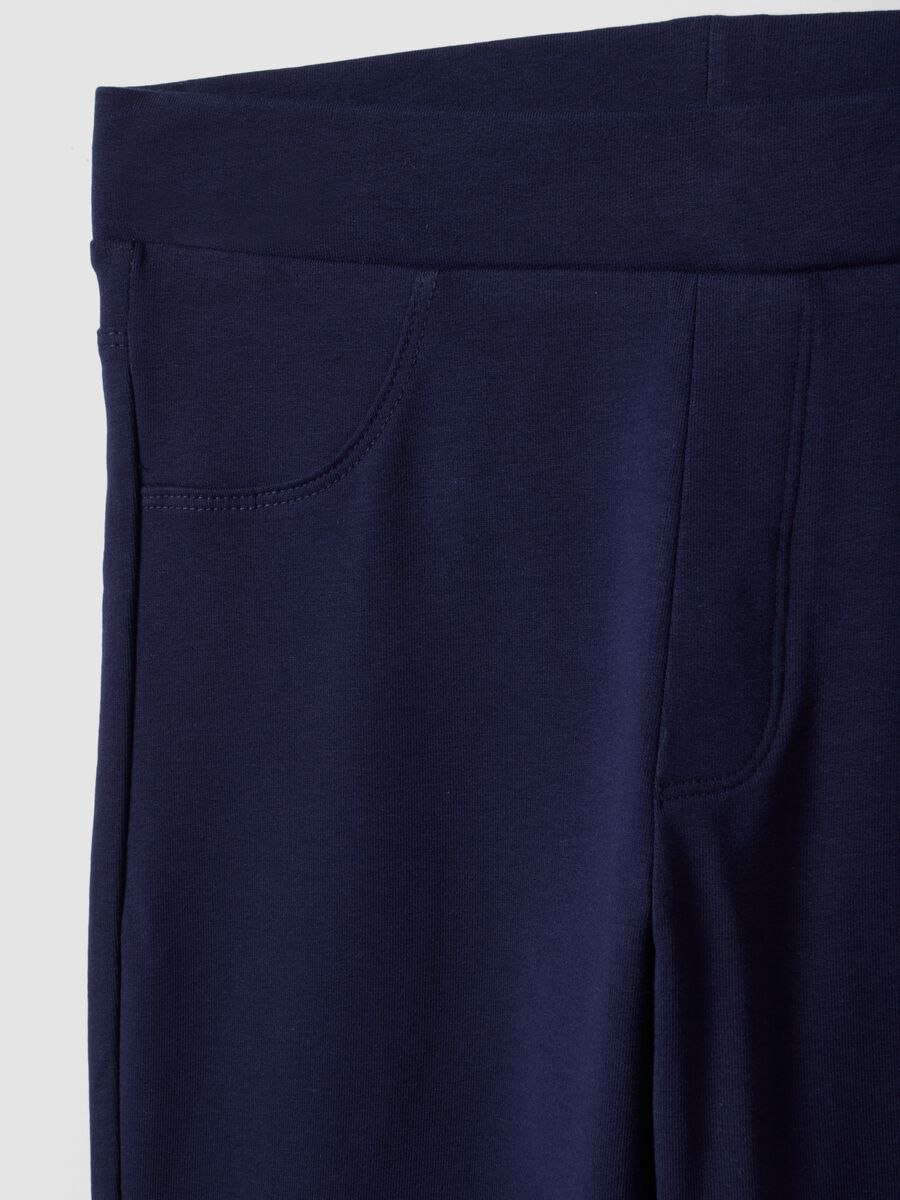 Girls&rsquo; blue organic stretch-cotton slim-fit trousers_2