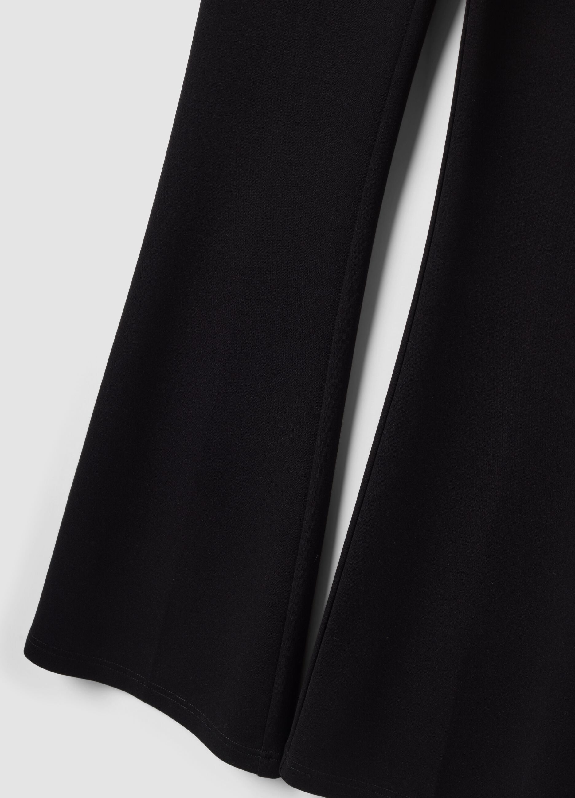 Black flared leggings in stretch viscose Milano stitch