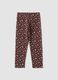 Brown floral organic stretch cotton leggings_1