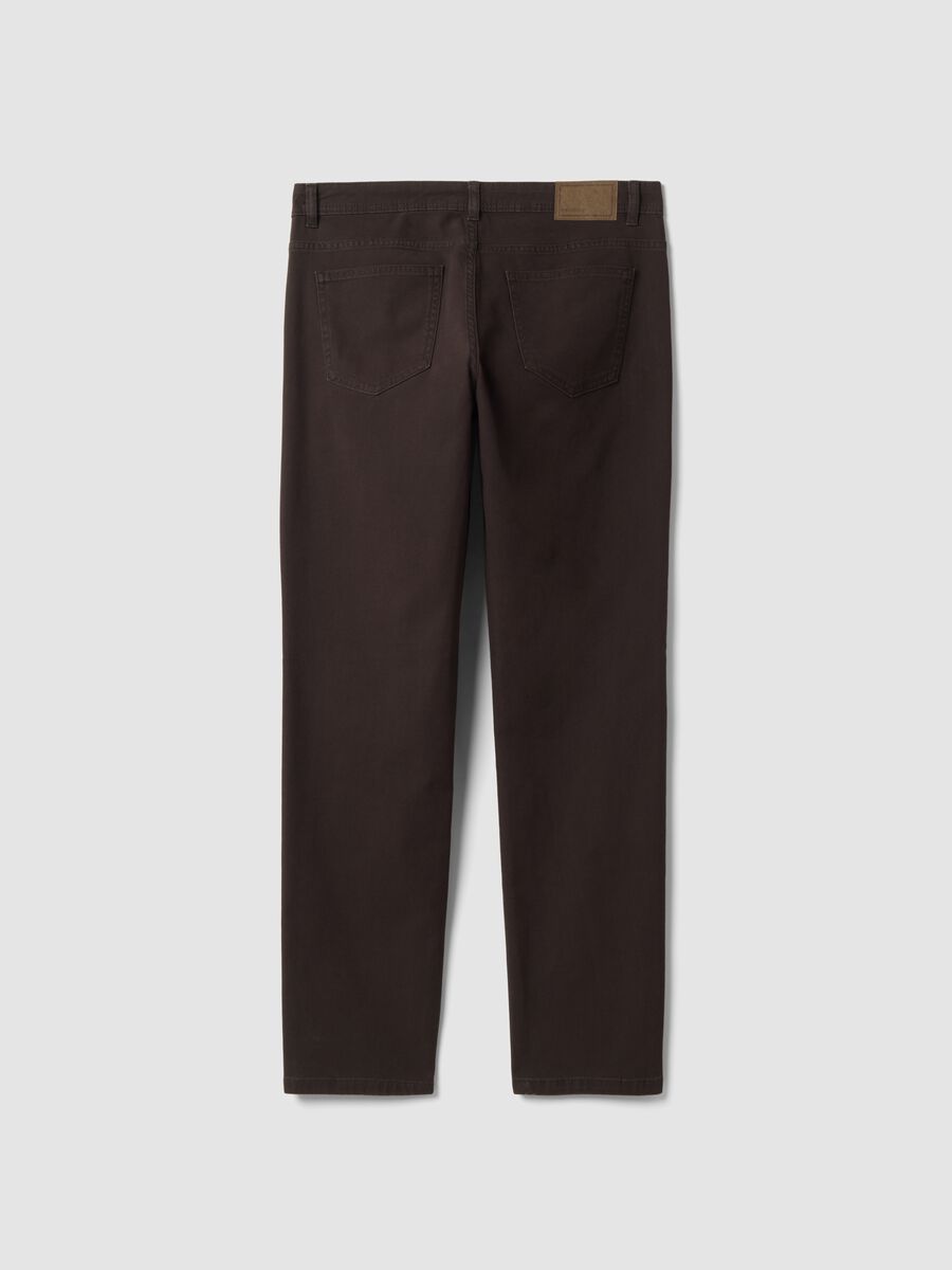 Brown slim-fit stretch cotton trousers_7