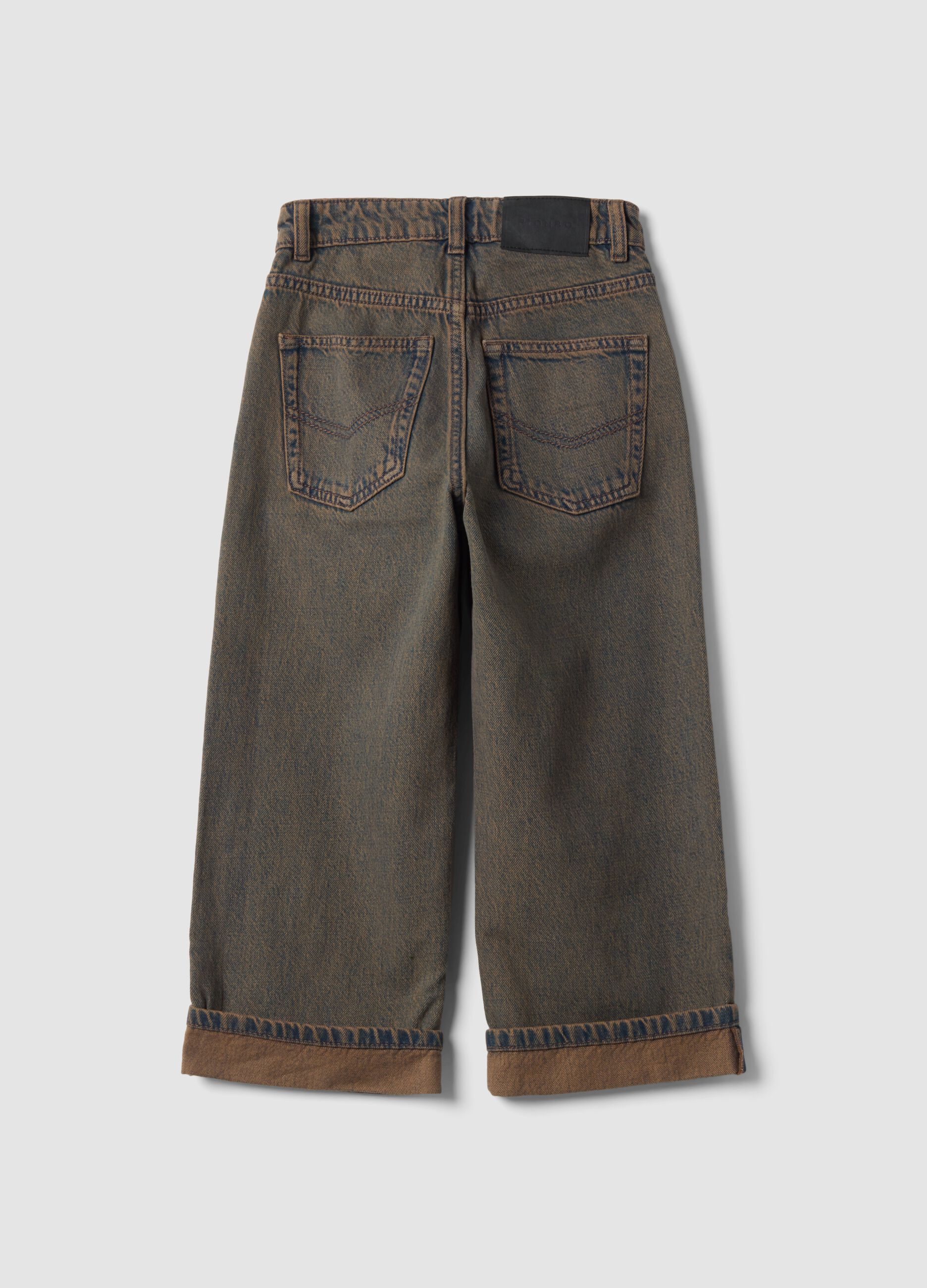 Grey pure cotton regular-fit jeans