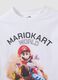 T-shirt bianca in cotone elasticizzato con stampa Mario Kart_2