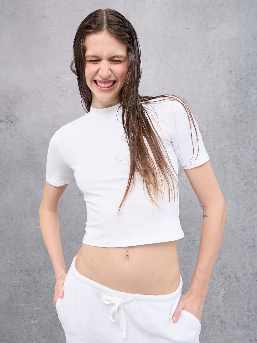 Mockneck White T-shirt_3