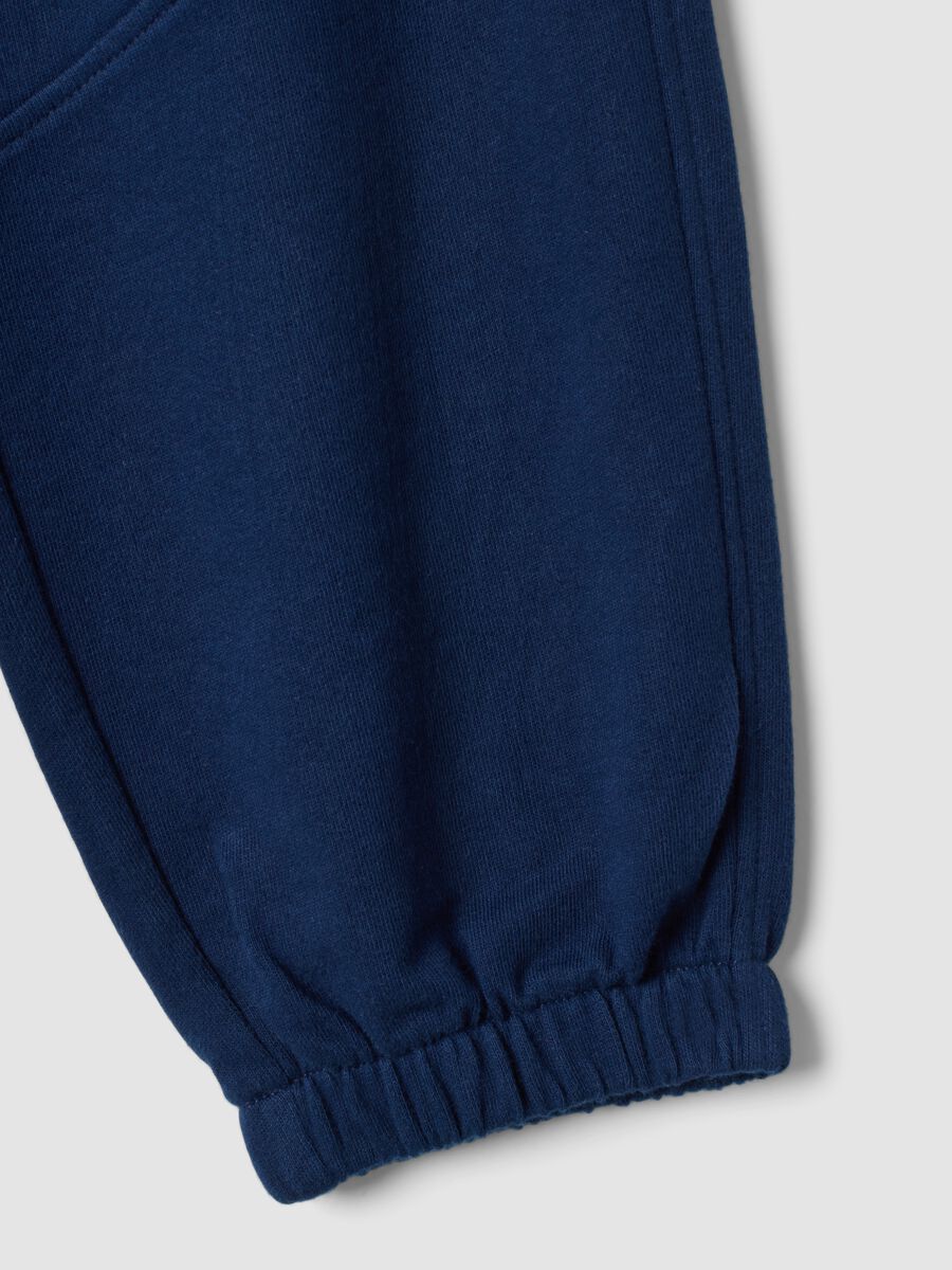 Blue pure cotton jogger trousers_3